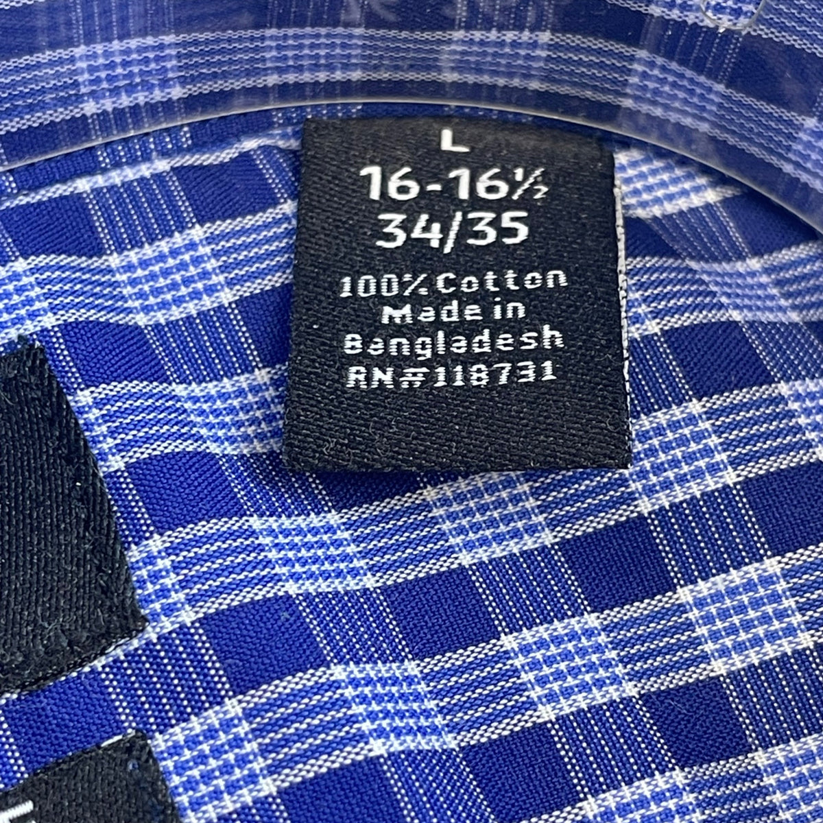 Berkley Jensen Mens Blue Dress Shirt L Wrinkle-Free Long Sleeve Button-Up - New