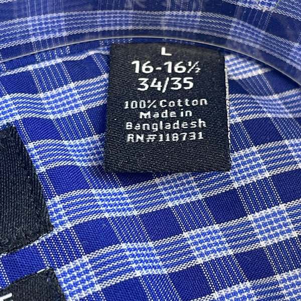 Berkley Jensen Mens Blue Dress Shirt L Wrinkle-Free Long Sleeve Button-Up - New