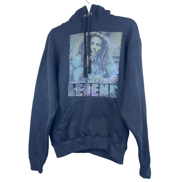 Pacific & Co Mens Black Cotton Legend Bob Marley Graphic Hoodie Small