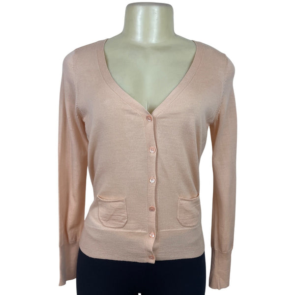 Saks Fifth Avenue Women’s Peach Cardigan Button Up Long Sleeve Sweater Size P/M