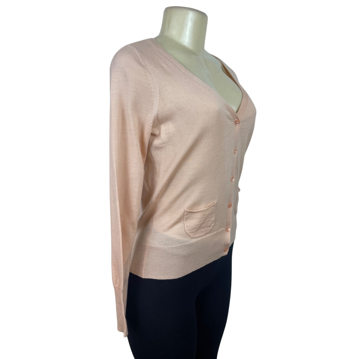 Saks Fifth Avenue Women’s Peach Cardigan Button Up Long Sleeve Sweater Size P/M
