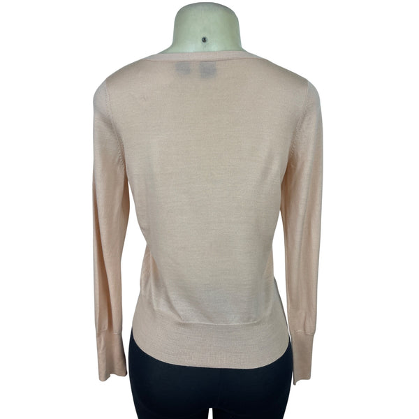 Saks Fifth Avenue Women’s Peach Cardigan Button Up Long Sleeve Sweater Size P/M