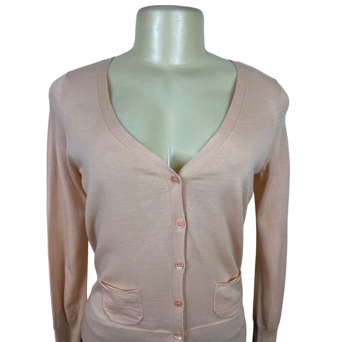 Saks Fifth Avenue Women’s Peach Cardigan Button Up Long Sleeve Sweater Size P/M