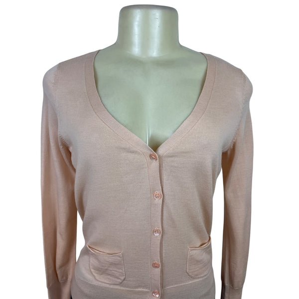 Saks Fifth Avenue Women’s Peach Cardigan Button Up Long Sleeve Sweater Size P/M