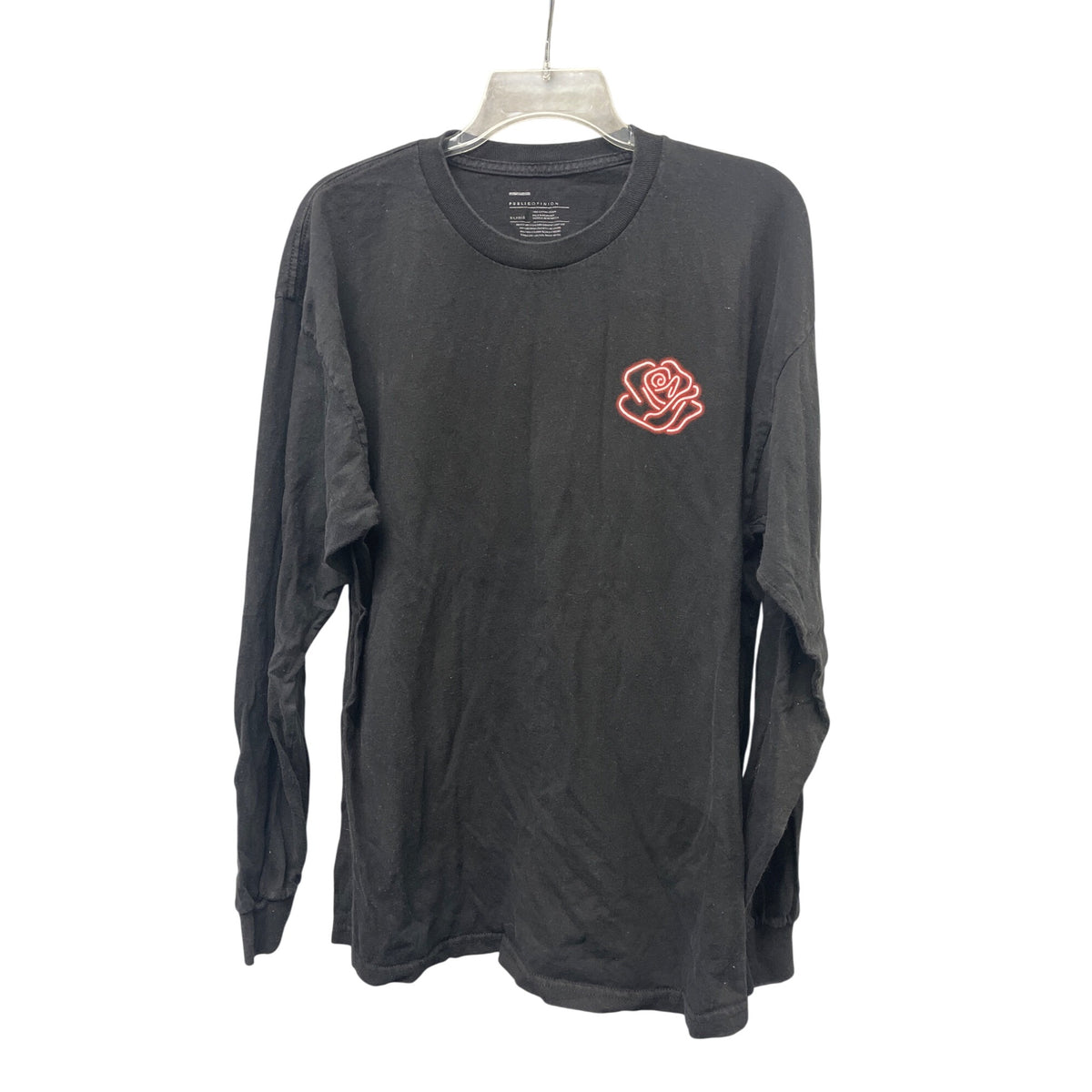 Public Opinion Mens Black Cotton Long Sleeve Thanks For Nothing Graphic Tee S