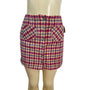 American Eagle Women Plaid Mini Skirt Red Button-Front Pockets Size 4 - New