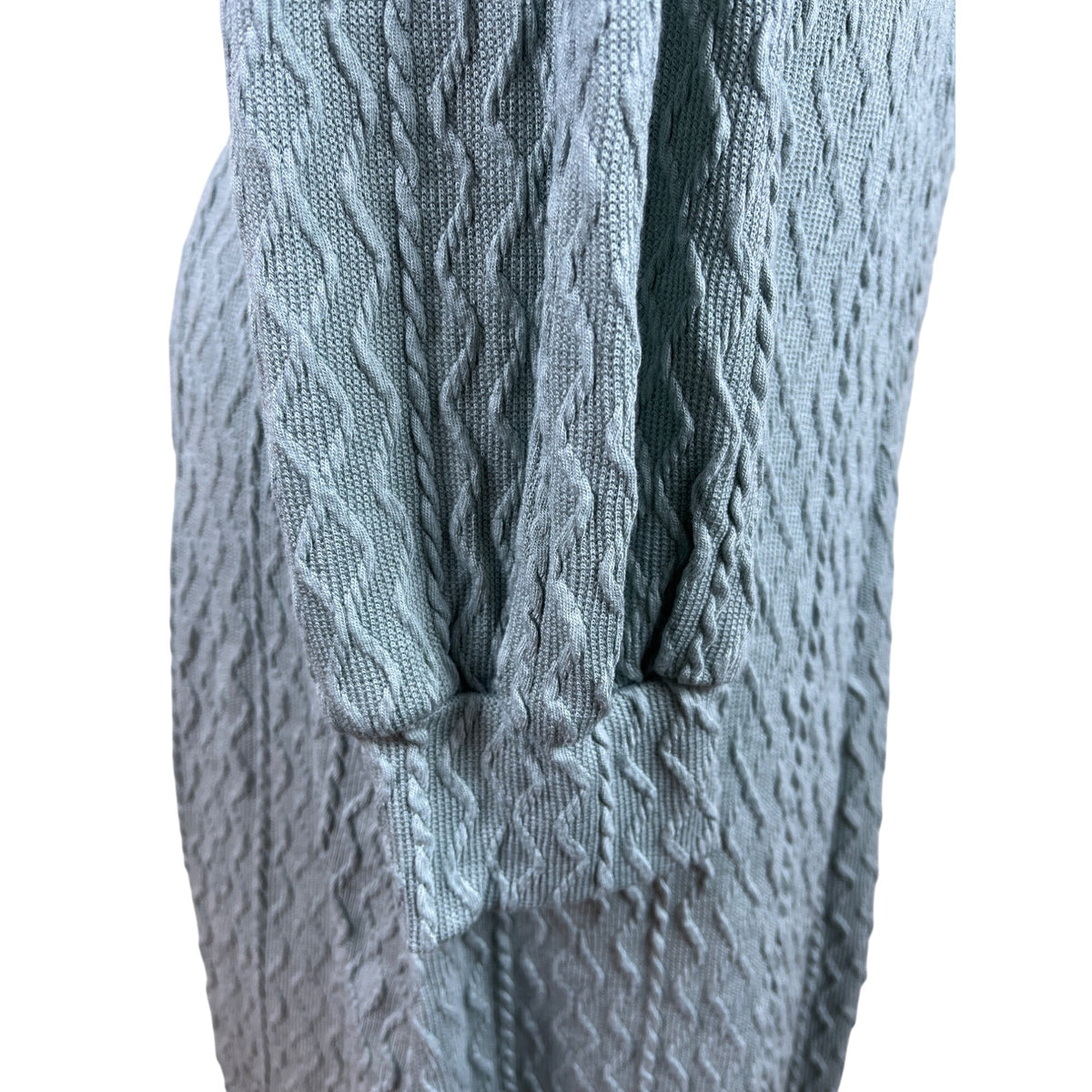 Dokotoo Womens Light Blue Knit Textured Long Sleeve V-Neck Mini Dress Sz M - New