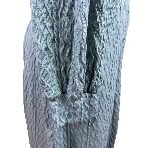 Dokotoo Womens Light Blue Knit Textured Long Sleeve V-Neck Mini Dress Sz M - New