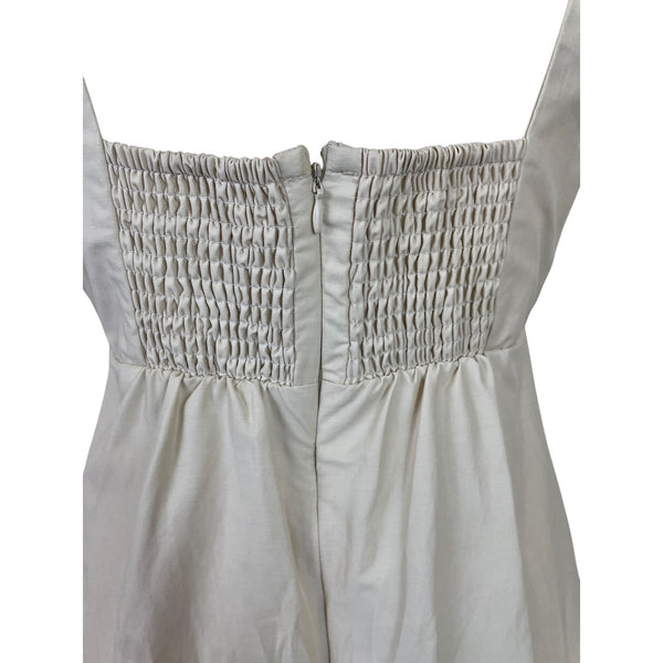 Maeve Womens Cream & Navy Midi Dress With Bow Detail Size S - New