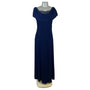 Patra Womens Navy Polyester/Spandex Gown Beaded Lace Back Detail Size 16