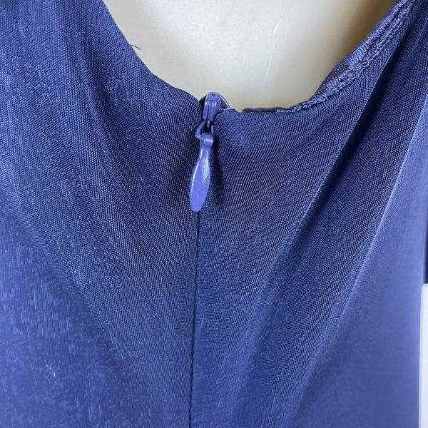 Patra Womens Navy Polyester/Spandex Gown Beaded Lace Back Detail Size 16