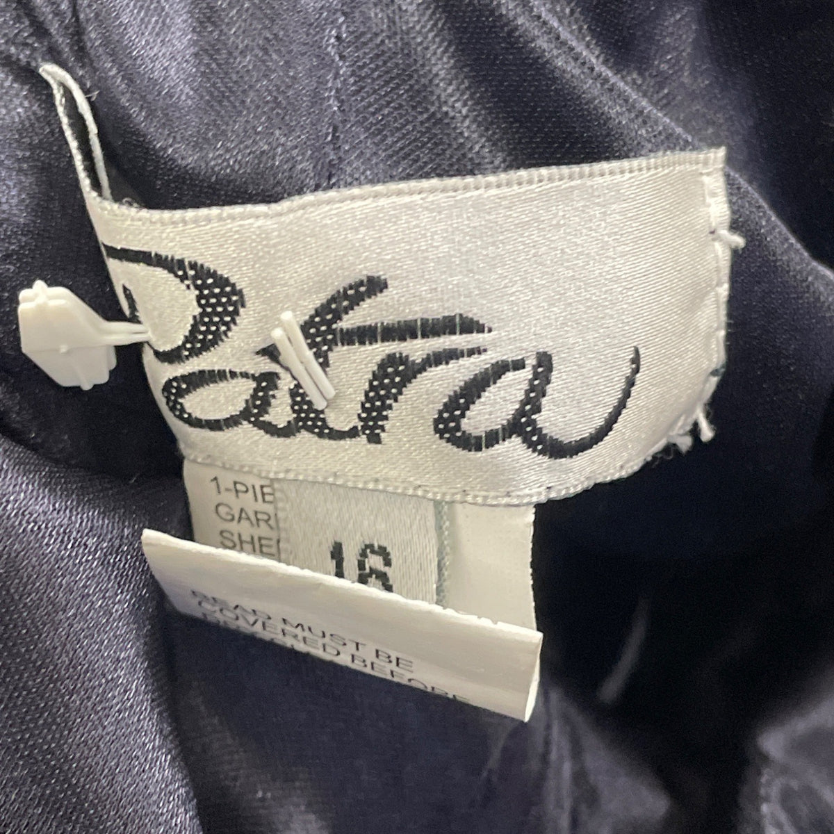 Patra Womens Navy Polyester/Spandex Gown Beaded Lace Back Detail Size 16