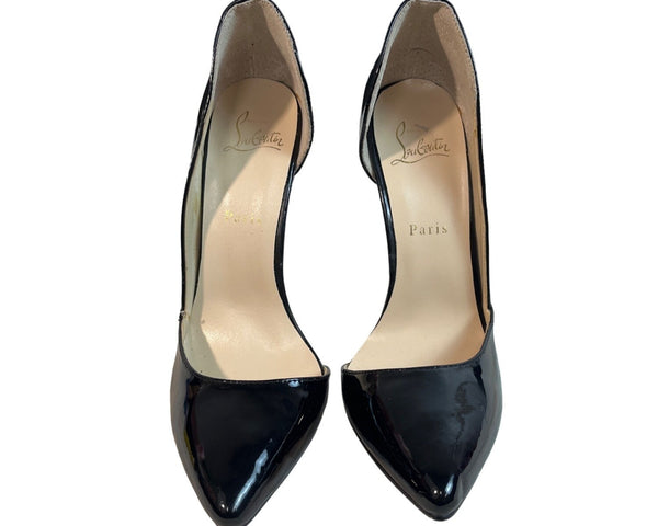 Christian Louboutin Women's Black Leather Iriza D’orsay 5in Heel Size 40 (8.5 US)
