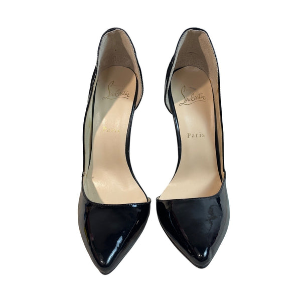 Christian Louboutin Women's Black Leather Iriza D’orsay 5in Heel Sz 40 (8.5 US)