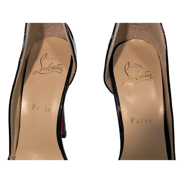 Christian Louboutin Women's Black Leather Iriza D’orsay 5in Heel Sz 40 (8.5 US)