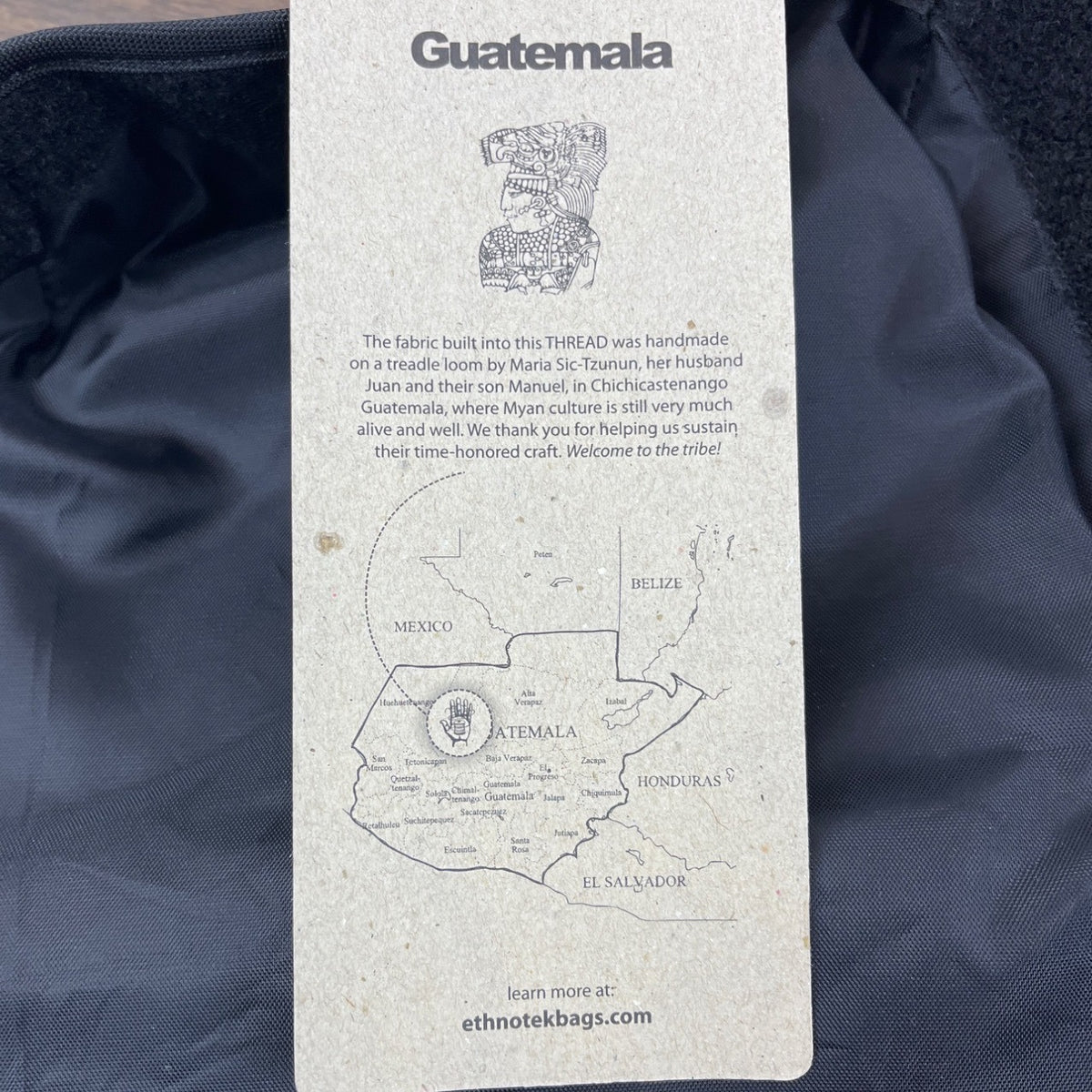 Ethnotek Guatemala Woven With Zippered Pocket Frontal Panel Thread Sz L - New