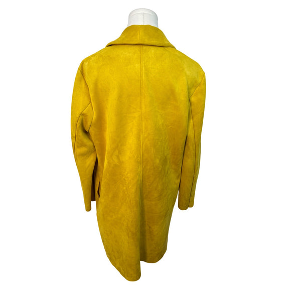 Tahari Womens Mustard Yellow Open Front Longline Jacket Size M