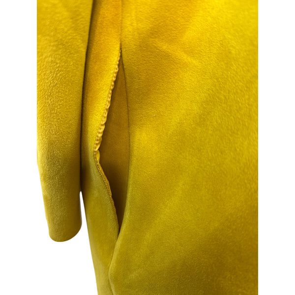 Tahari Womens Mustard Yellow Open Front Longline Jacket Size M