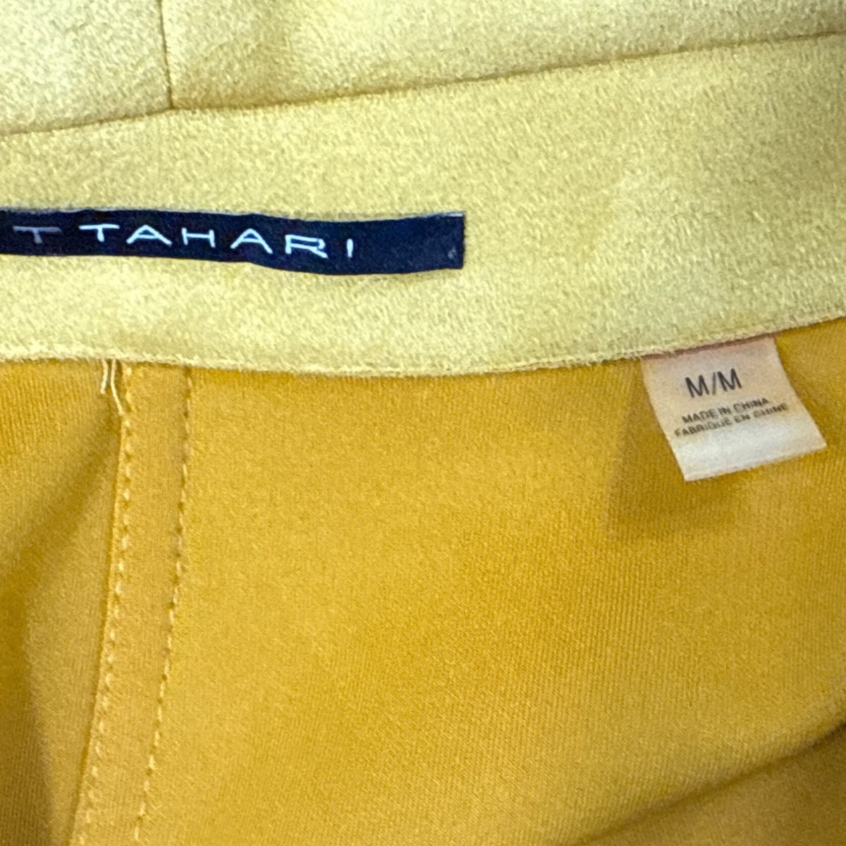 Tahari Womens Mustard Yellow Open Front Longline Jacket Size M