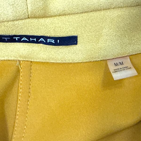 Tahari Womens Mustard Yellow Open Front Longline Jacket Size M