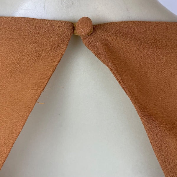 Idem Ditto Women’s Orange Polyester Ruched Long Sleeve Crop Top Size M