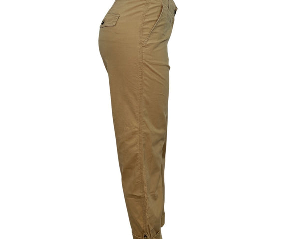 Talbots Womens Mocha Cropped Pants With Buttoned Cuffs Size 6 - New