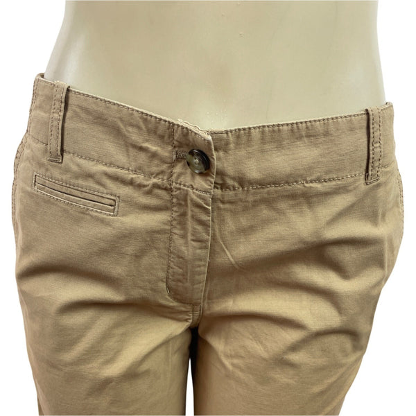 Talbots Womens Mocha Cropped Pants With Buttoned Cuffs Size 6 - New