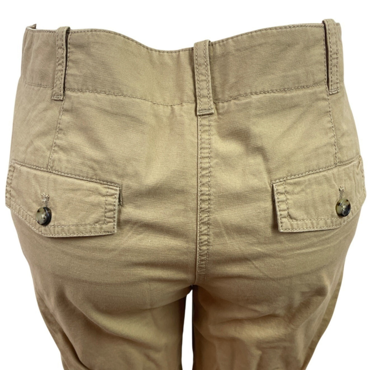 Talbots Womens Mocha Cropped Pants With Buttoned Cuffs Size 6 - New