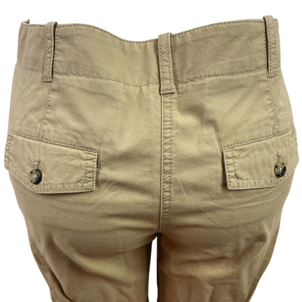 Talbots Womens Mocha Cropped Pants With Buttoned Cuffs Size 6 - New