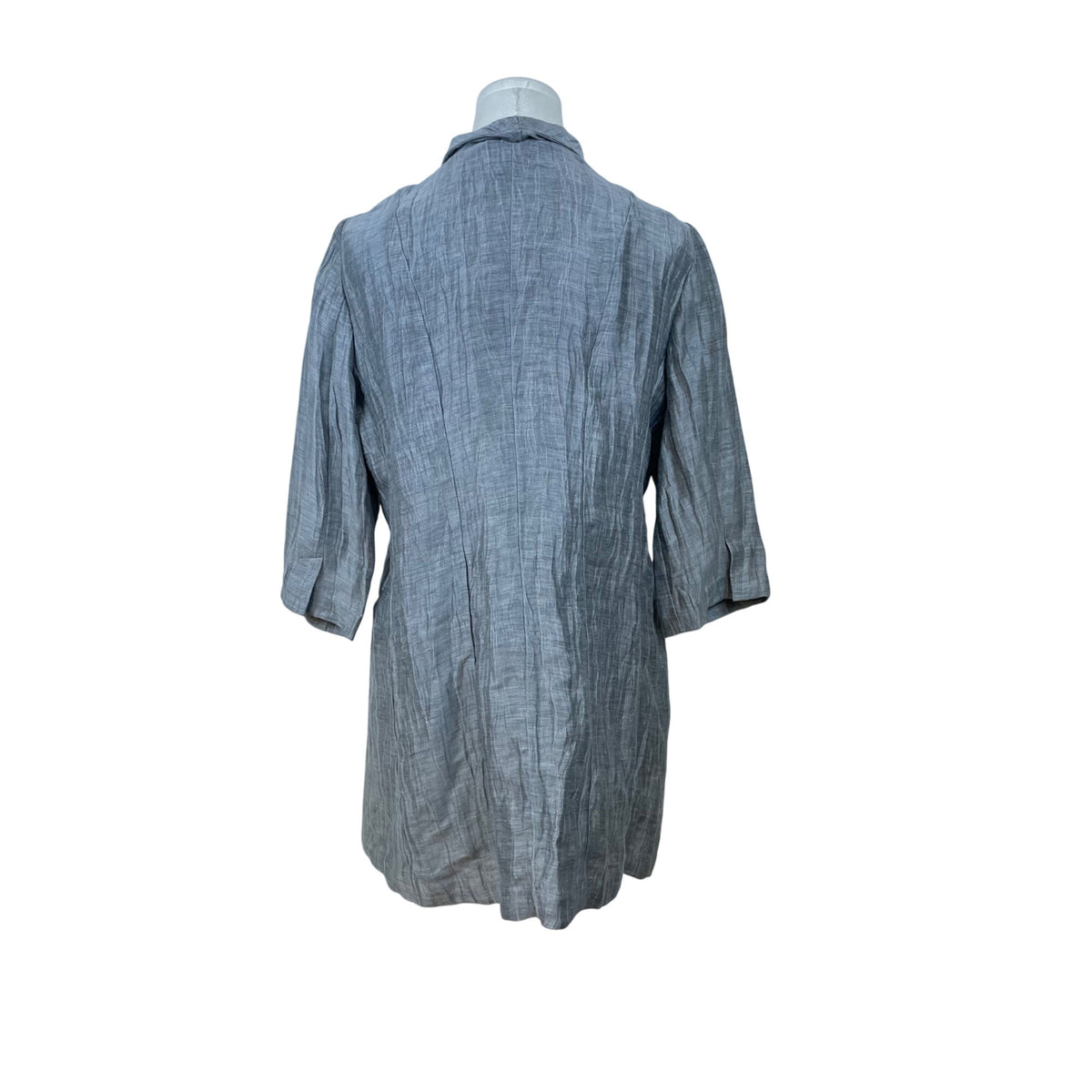Eileen Fisher Women's Gray Textured Jacket 3/4 Sleeves Button-Up Front Sz S/P