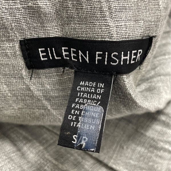 Eileen Fisher Women's Gray Textured Jacket 3/4 Sleeves Button-Up Front Sz S/P