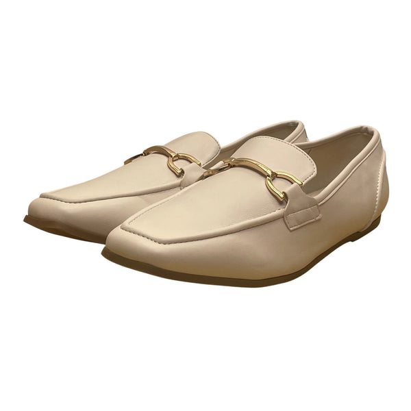 Cushionaire Women’s Cream Gold Snaffle Bit Memory Foam Loafers Size 9W
