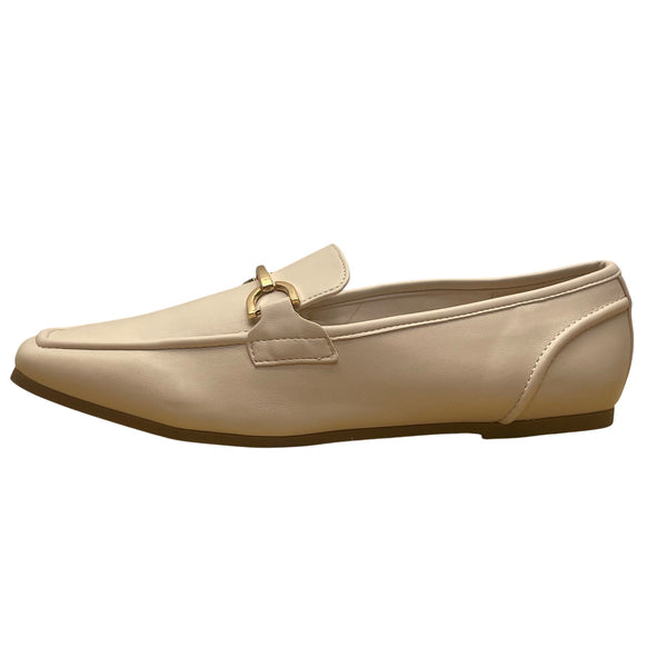 Cushionaire Women’s Cream Gold Snaffle Bit Memory Foam Loafers Size 9W