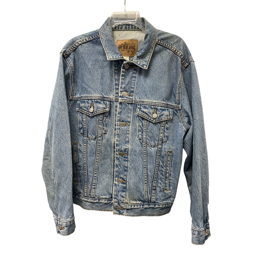 Gap Mens Light Blue Denim Jacket 100% Cotton Vintage Style Medium Size