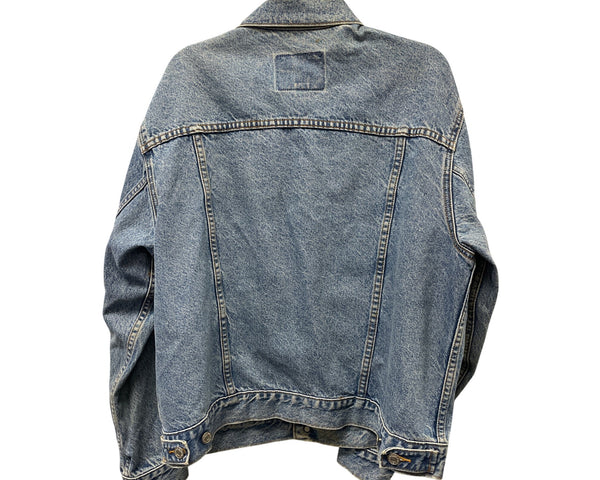 Gap Mens Light Blue Denim Jacket 100% Cotton Vintage Style Medium Size