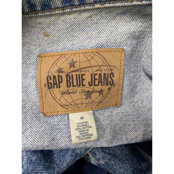 Gap Mens Light Blue Denim Jacket 100% Cotton Vintage Style Medium Size