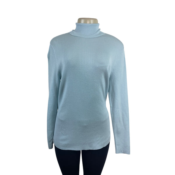 Chicos Women’s Light Blue Long Sleeve Turtleneck Sweater Size 2 - New