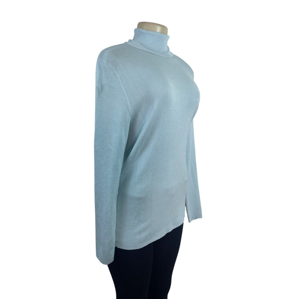 Chicos Women’s Light Blue Long Sleeve Turtleneck Sweater Size 2 - New