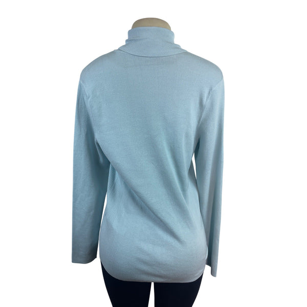 Chicos Women’s Light Blue Long Sleeve Turtleneck Sweater Size 2 - New