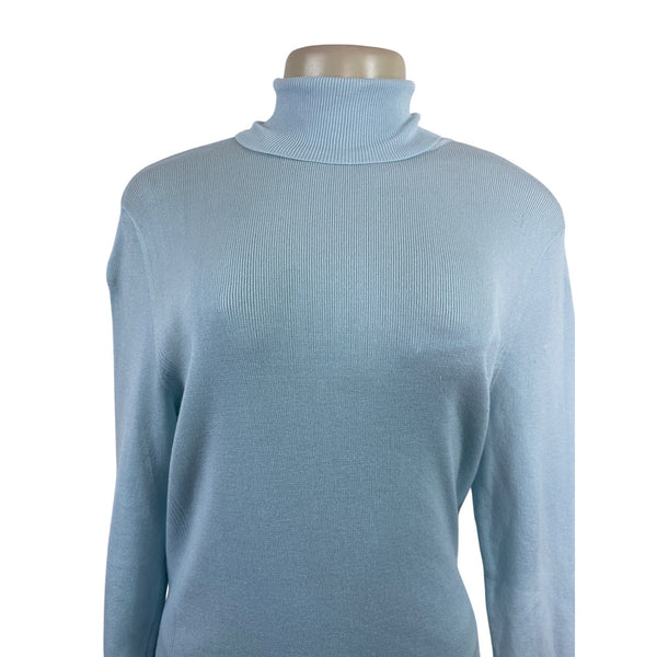 Chicos Women’s Light Blue Long Sleeve Turtleneck Sweater Size 2 - New