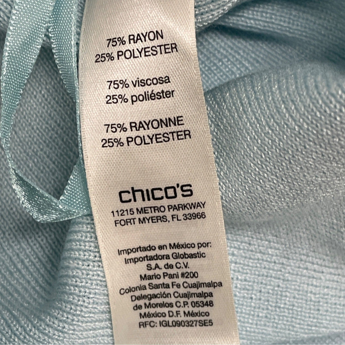 Chicos Women’s Light Blue Long Sleeve Turtleneck Sweater Size 2 - New