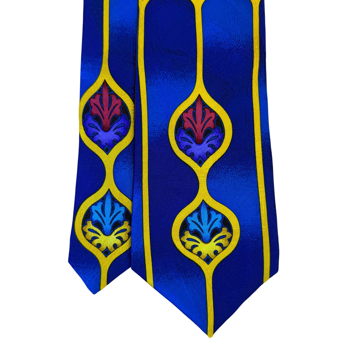 Rush Limbaugh No Baundaries Collections Blue & Yellow Silk Geometric Necktie