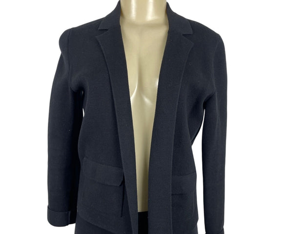 Banana Republic Black Knit Open Front Womens Blazer Jacket With Notch Lapel Sz S