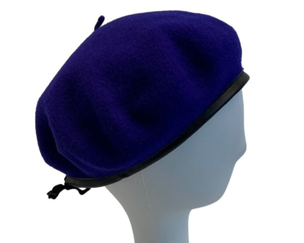 Vintage Veritable Commando Unisex Purple Adjustable Rim French Beret One Size
