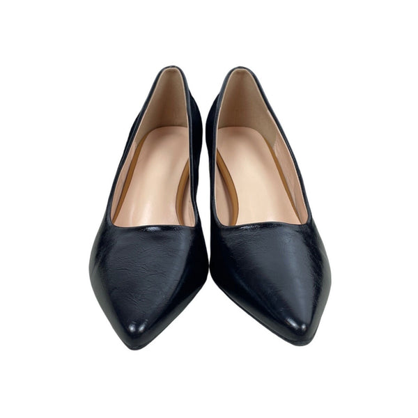 Women's Black Pointed Toe Blocked Pumps Sz 38 - NWOB