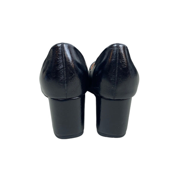 Women's Black Pointed Toe Blocked Pumps Sz 38 - NWOB