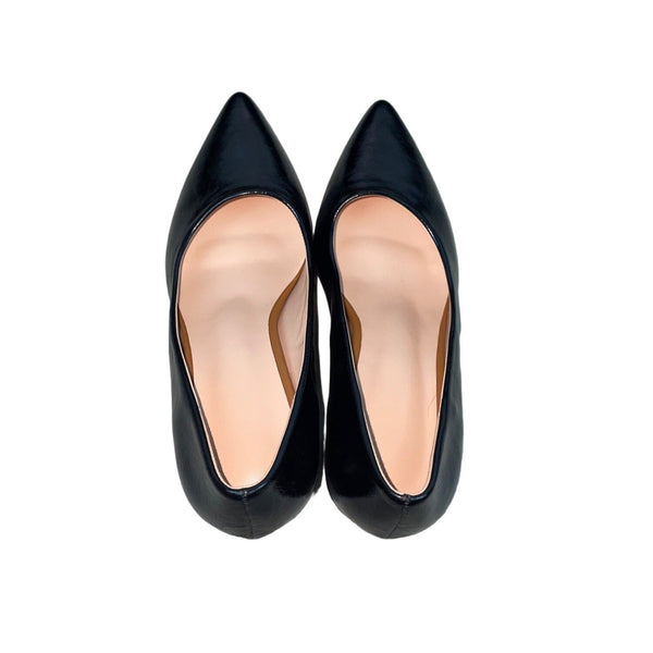 Women's Black Pointed Toe Blocked Pumps Sz 38 - NWOB