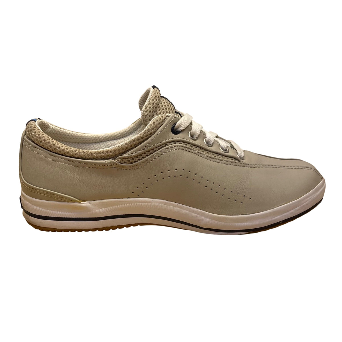 Keds Women’s Grey Leather Perforated Breathable Lace-Up Sneakers Size 8