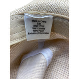 Beige Straw Fedora Hat With Brown Band S/M