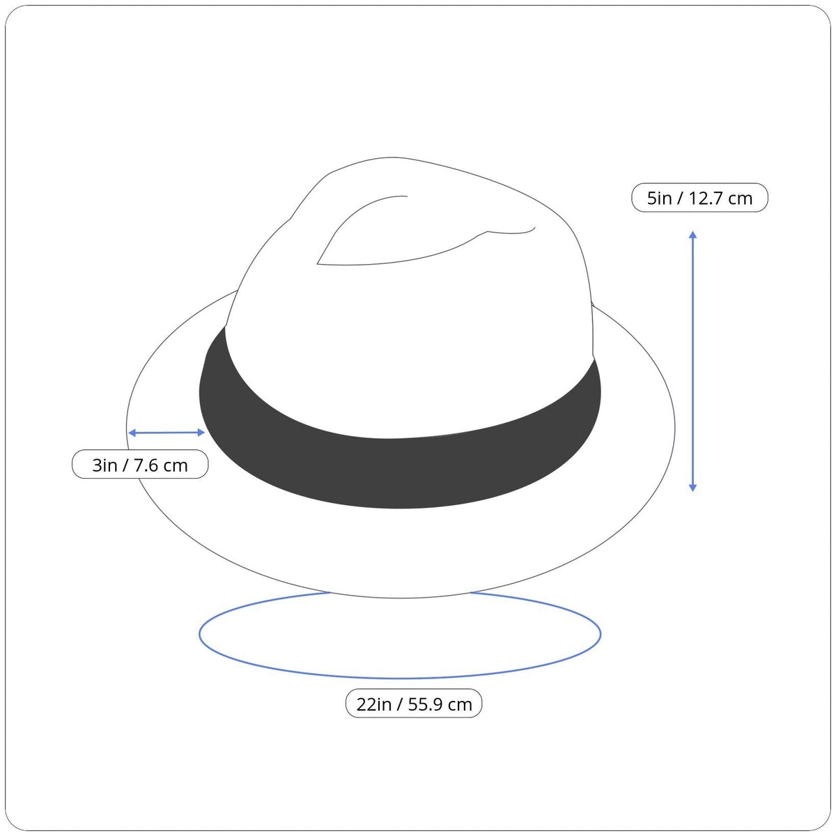 Beige Straw Fedora Hat With Brown Band S/M